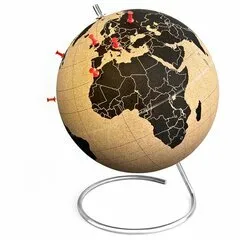 Глобус путешественника пробковый