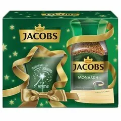 Кофе растворимый Jacobs Monarch, подарочный набор с кружкой